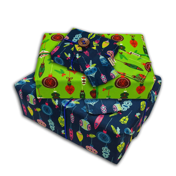 Christmas Balls Reusable Gift Wrap Starter Kit