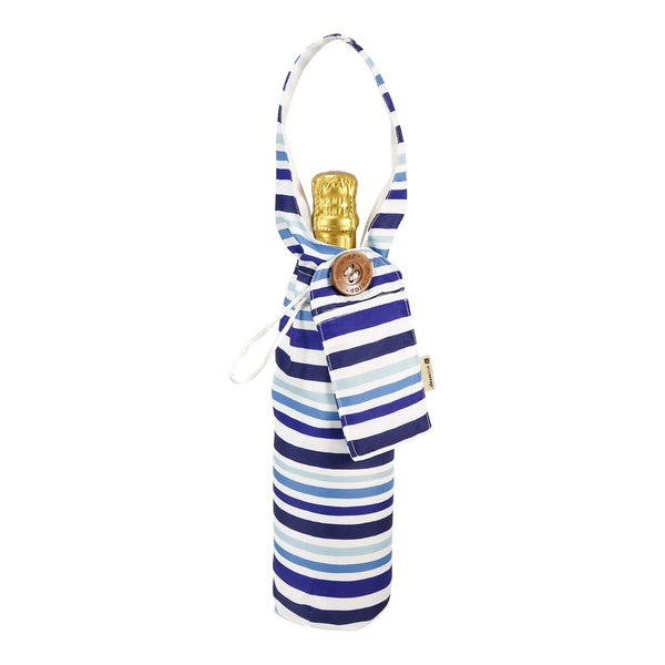 Blue Striped - Fabric Bottle Bag