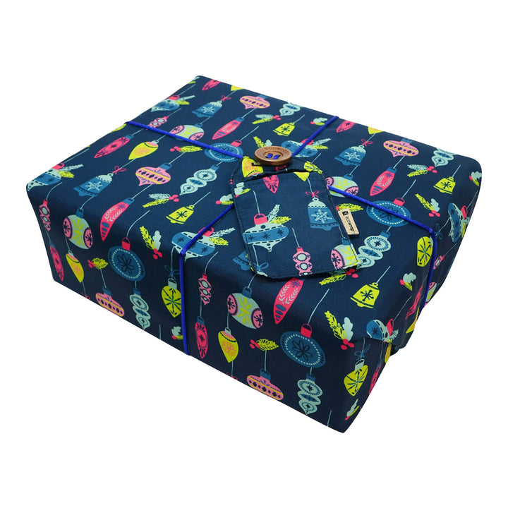 Blue Christmas Balls - Fabric Gift Wrap