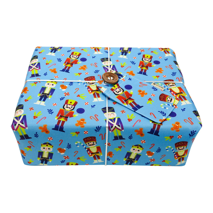 Blue Nutcrackers - Fabric Gift Wrap