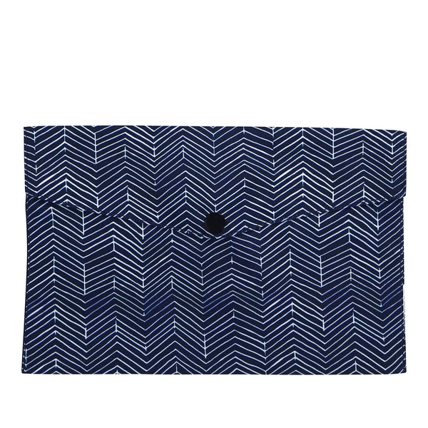 Enveloppe en tissu - Chevron bleu