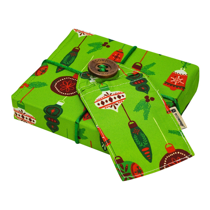 Green Christmas Balls - Fabric Gift Wrap