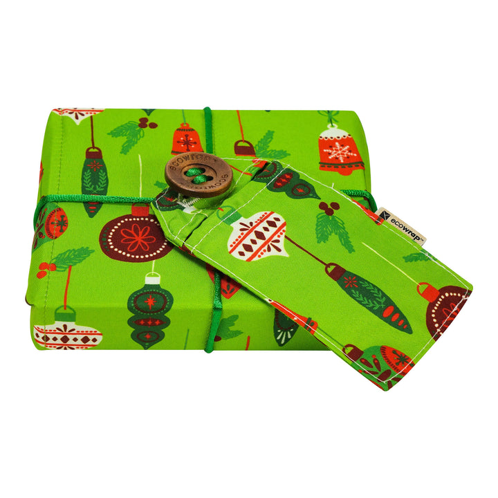 Green Christmas Balls - Fabric Gift Wrap