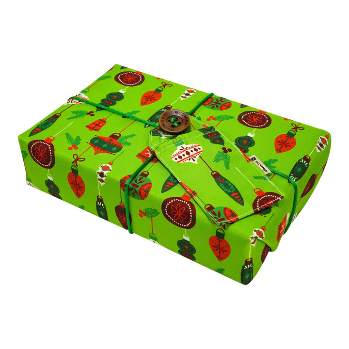 Green Christmas Balls - Fabric Gift Wrap