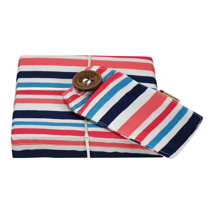 Emballage cadeau en tissu - Ligné rose