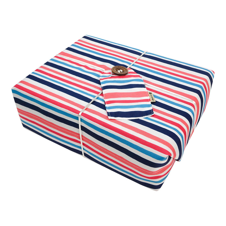 Emballage cadeau en tissu - Ligné rose