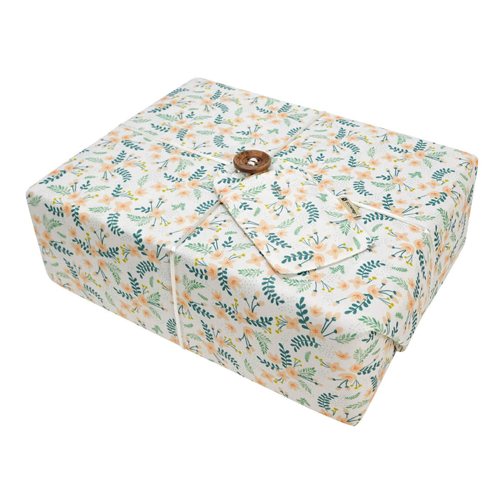 Emballage cadeau en tissu - Floral blanc