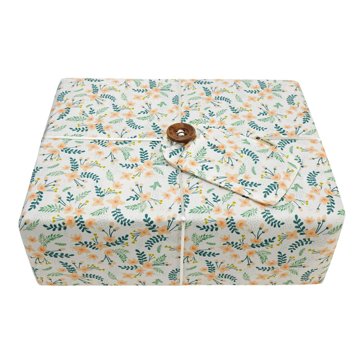 Emballage cadeau en tissu - Floral blanc