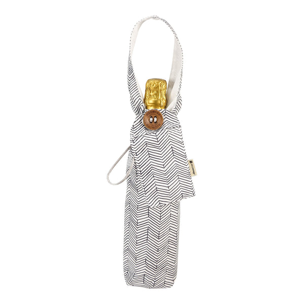 Grey Chevron - Fabric Bottle Bag