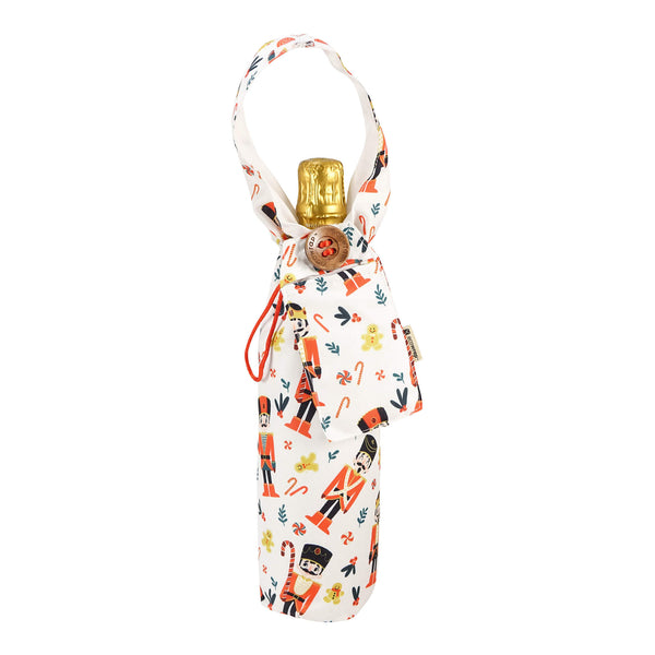 White Nutcrackers - Fabric Bottle Bag