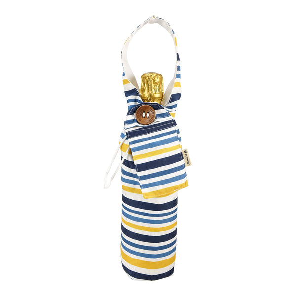 Yellow Striped - Fabric Bottle Bag