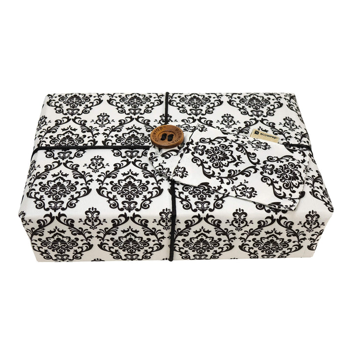 Emballage cadeau en tissu - Damask blanc